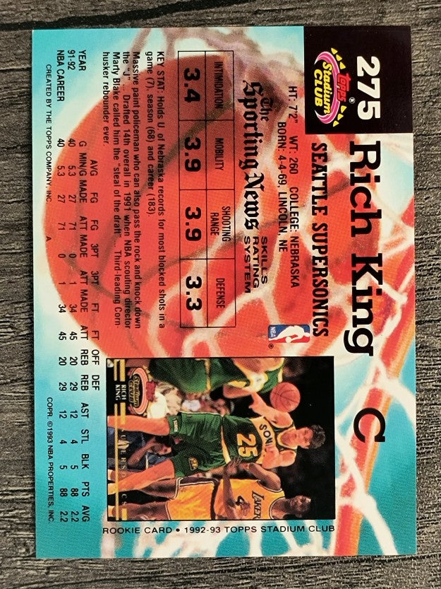 1992-93 Stadium Club #275 Rich King