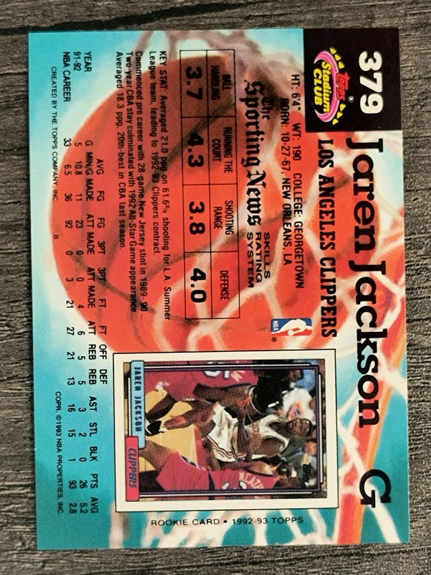 1992-93 Stadium Club #379 Jaren Jackson RC