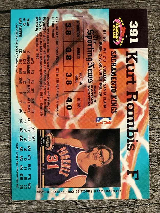 1992-93 Stadium Club #391 Kurt Rambis