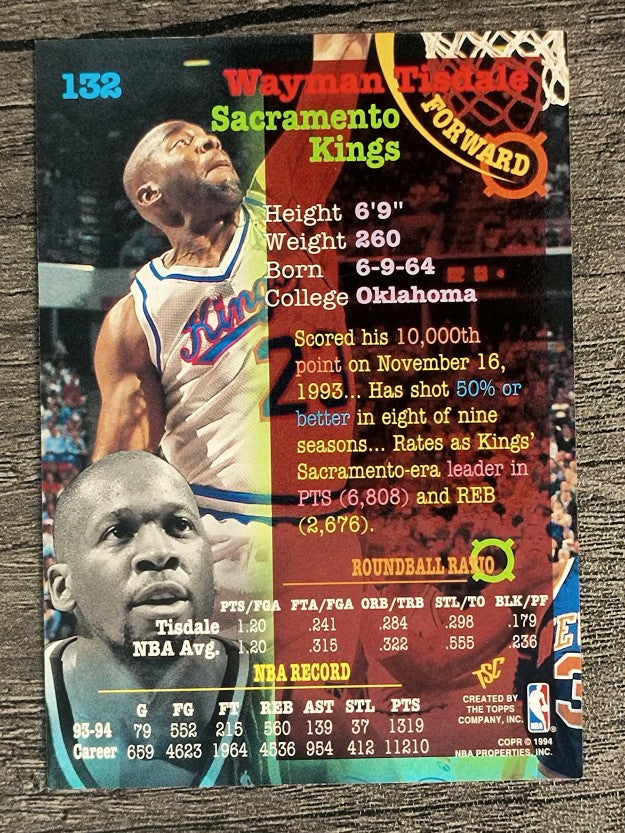 1994-95 Stadium Club #132 Wayman Tisdale