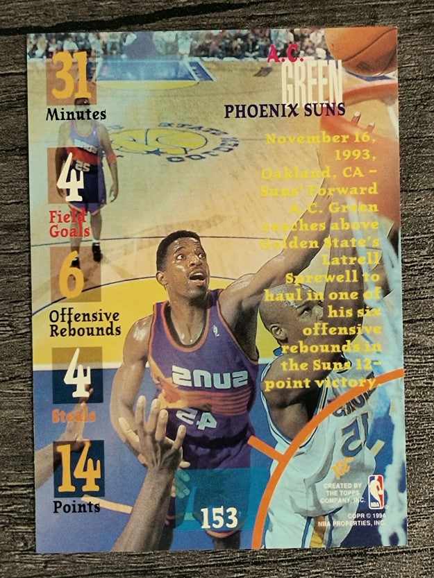 1994-95 Stadium Club #153 A.C. Green TTG