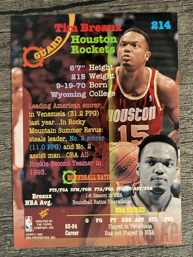 1994-95 Stadium Club #214 Tim Breaux