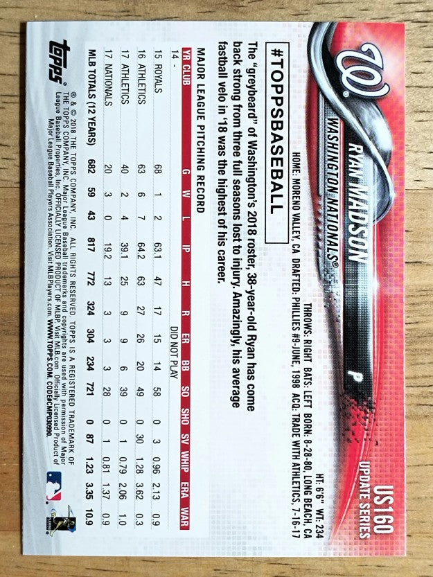 2018 Topps Update Rainbow Foil #US160 Ryan Madson