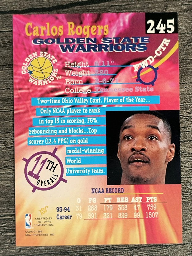 1994-95 Stadium Club #245 Carlos Rogers RC