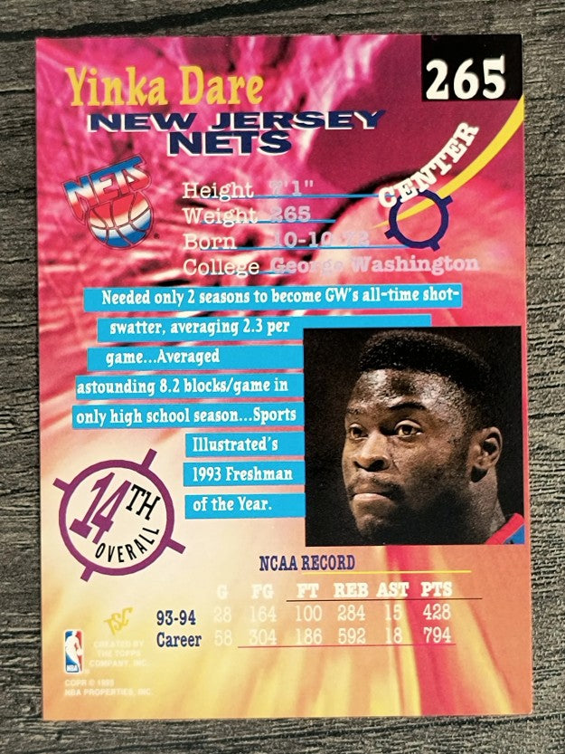 1994-95 Stadium Club #265 Yinka Dare RC