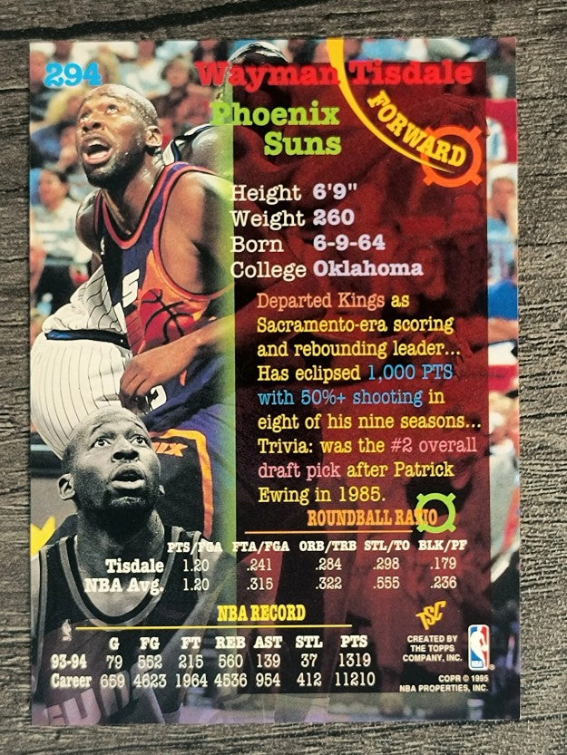 1994-95 Stadium Club #294 Wayman Tisdale