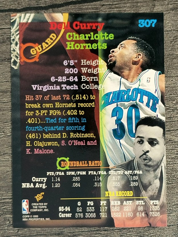 1994-95 Stadium Club #307 Dell Curry