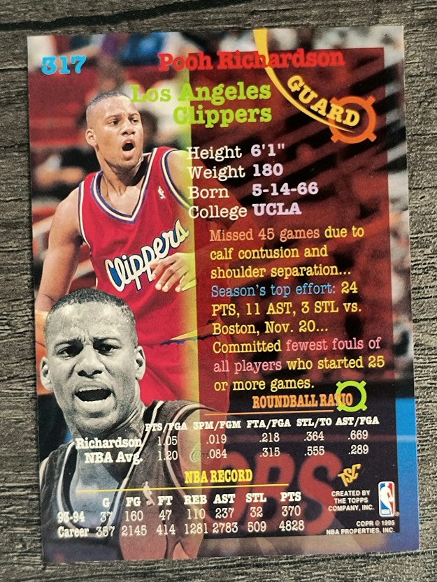 1994-95 Stadium Club #317 Pooh Richardson
