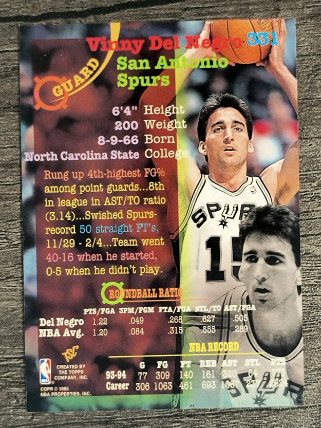 1994-95 Stadium Club #331 Vinny Del Negro