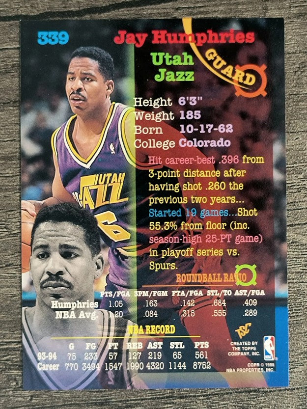1994-95 Stadium Club #339 Jay Humphries