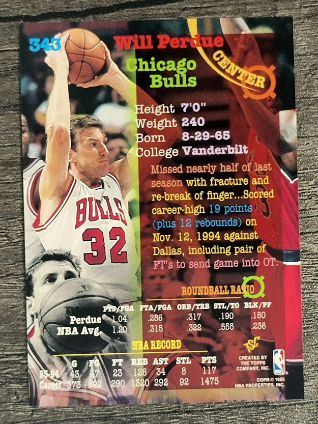 1994-95 Stadium Club #343 Will Perdue