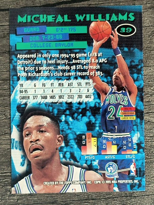 1995-96 Stadium Club #39 Micheal Williams