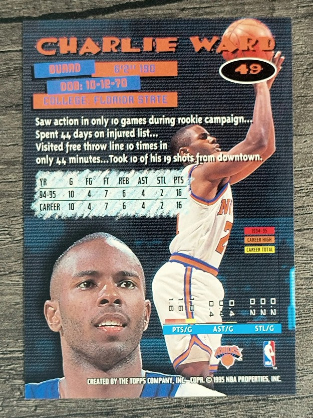 1995-96 Stadium Club #49 Charlie Ward