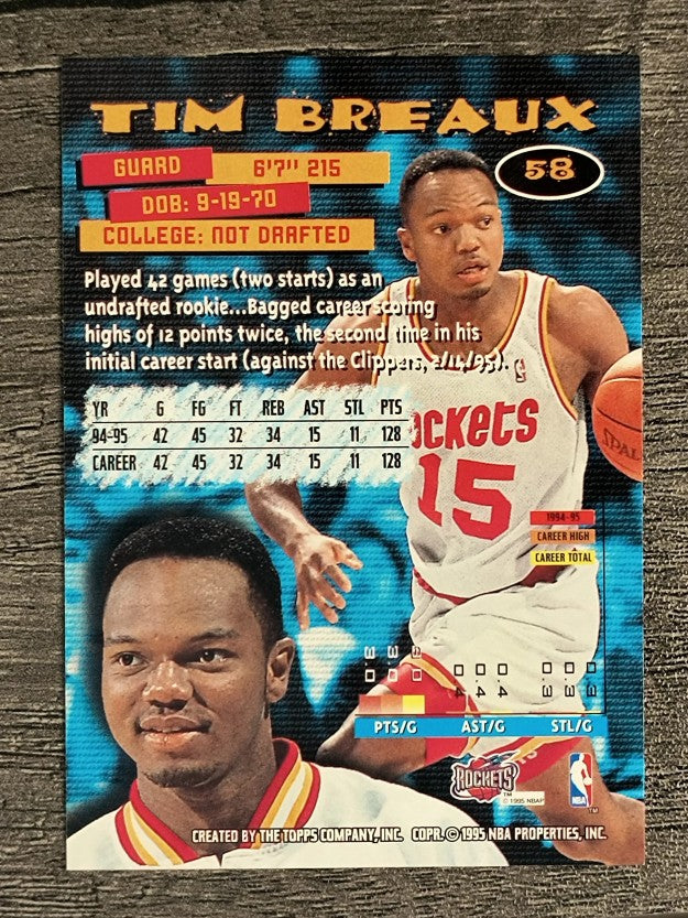 1995-96 Stadium Club #58 Tim Breaux