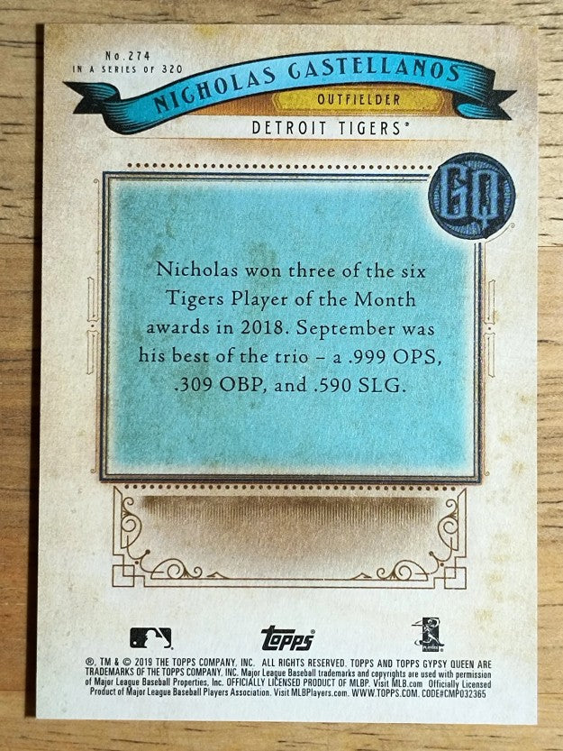 2019 Topps Gypsy Queen Chrome Box Toppers #274 Nicholas Castellanos