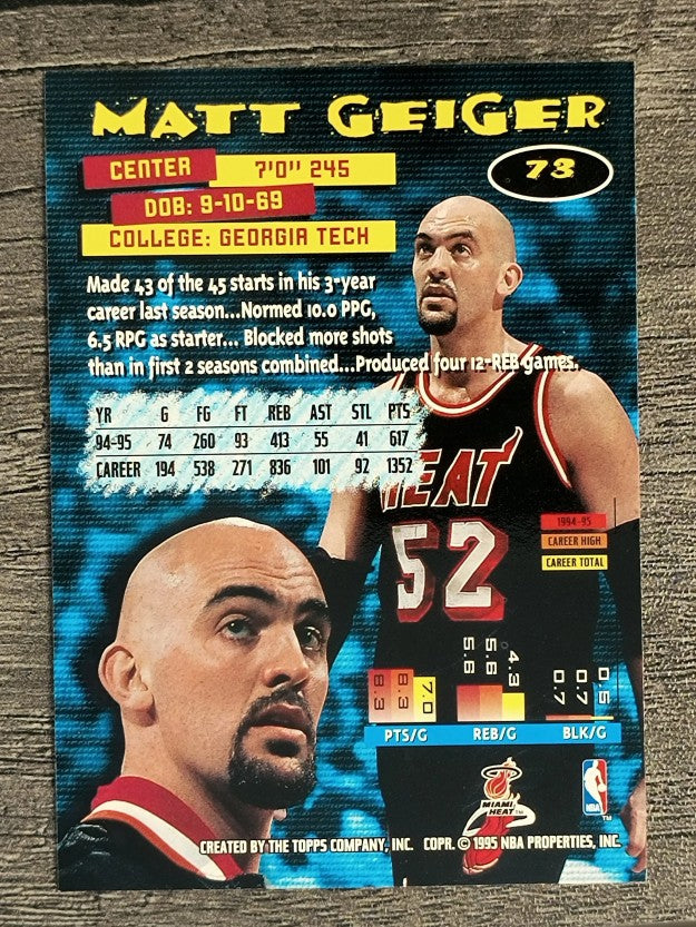 1995-96 Stadium Club #73 Matt Geiger