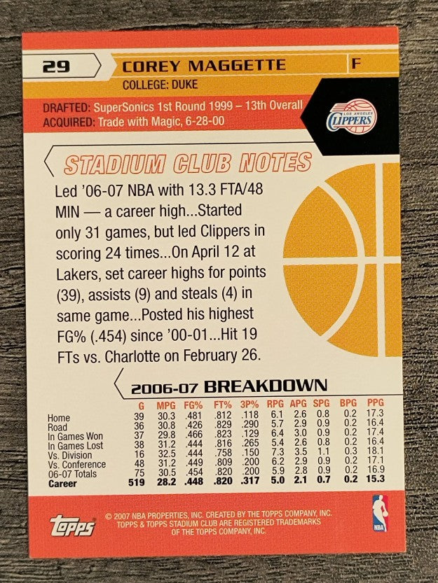 2007-08 Stadium Club #29 Corey Maggette