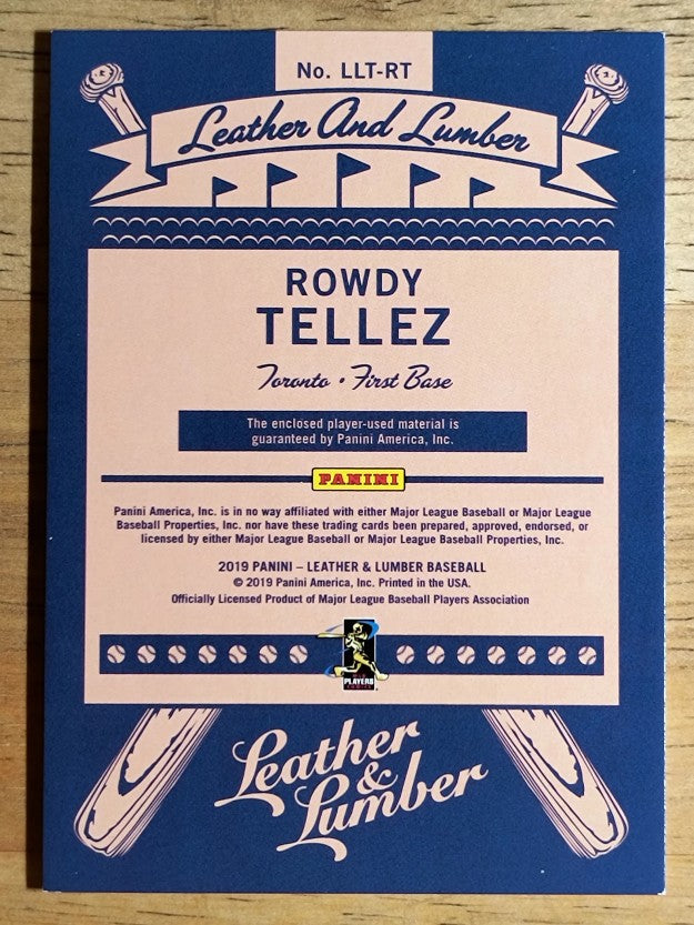 2019 Leather and LumberTriple Bat-Jersey Relics #40 Rowdy Tellez