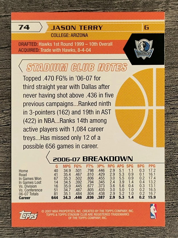 2007-08 Stadium Club #74 Jason Terry