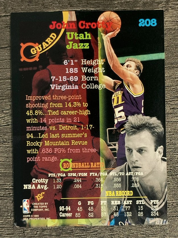 1994-95 Stadium Club #208 John Crotty