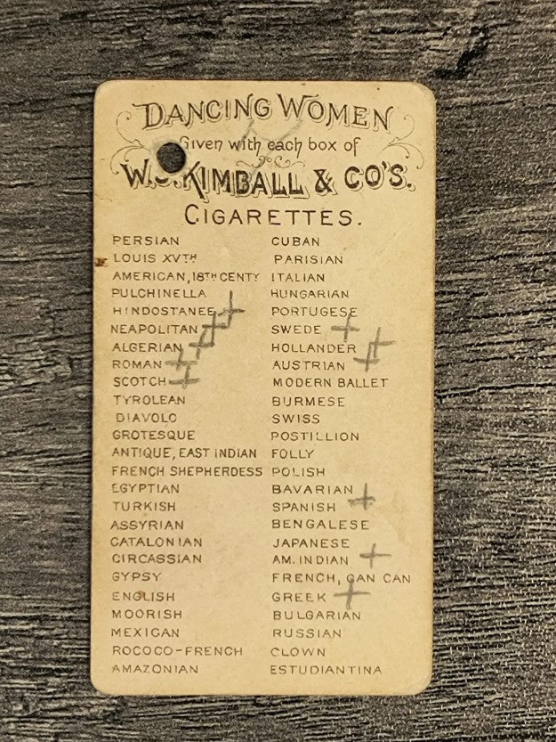 1889 Kimball Dancing Women N186 #1 Algerian (POOR)