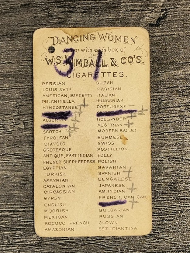 1889 Kimball Dancing Women N186 #47 Swede (POOR)