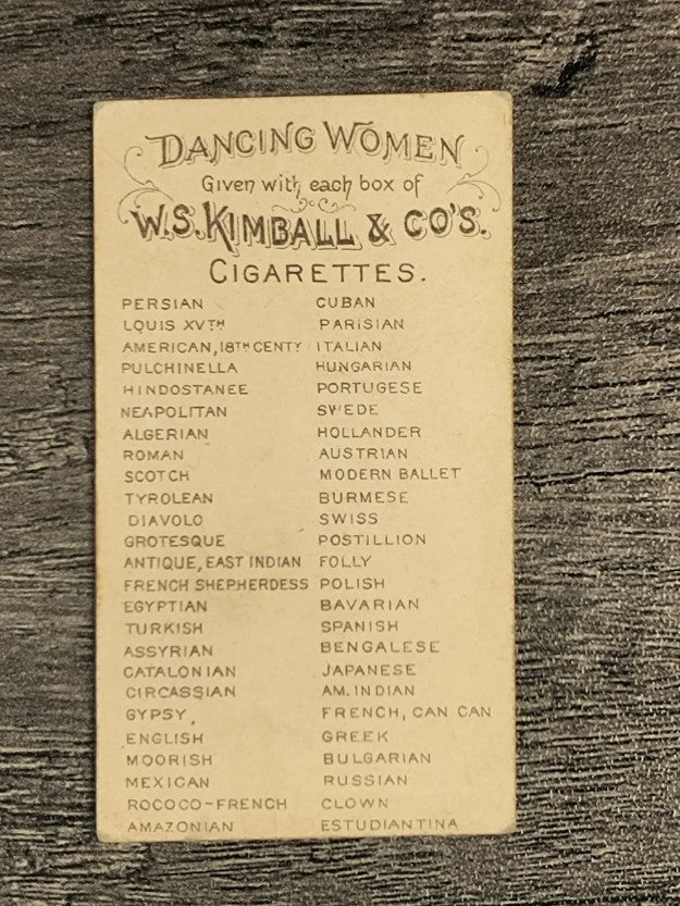 1889 Kimball Dancing Women N186 #48 Swiss (GOOD)