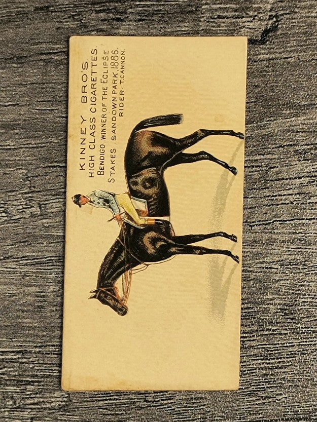 1889 Kinney Famous Running Horses N230 #1 Bendigo (trimmed)
