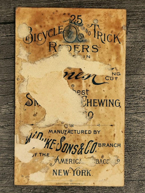 1891 Duke Bicycle and Trick Riders N100 #9 Pedal and Step Trick (trimmed)