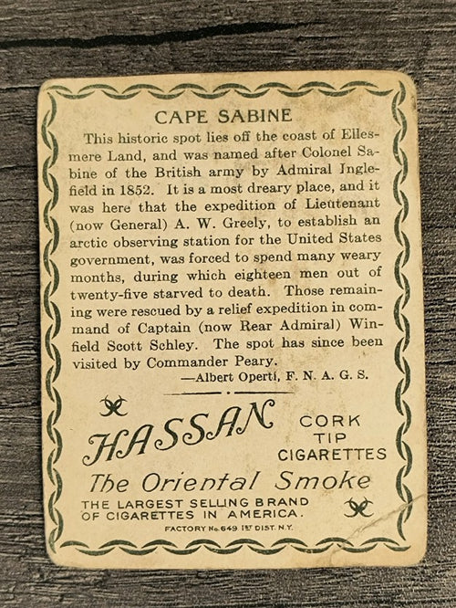 1910 Hassan Arctic Scenes T30 #9 Cape Sabine (GOOD)