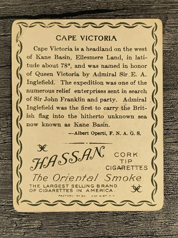 1910 Hassan Arctic Scenes T30 #10 Cape Victoria (GOOD)