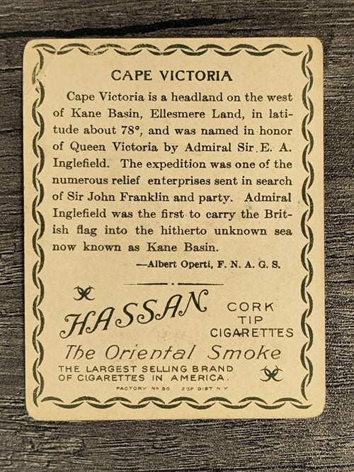 1910 Hassan Arctic Scenes T30 #10 Cape Victoria (GOOD)