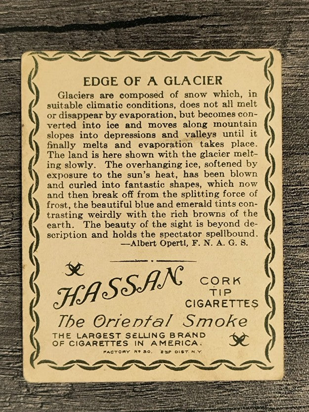 1910 Hassan Arctic Scenes T30 #12 Edge Of A Glacier (VG)