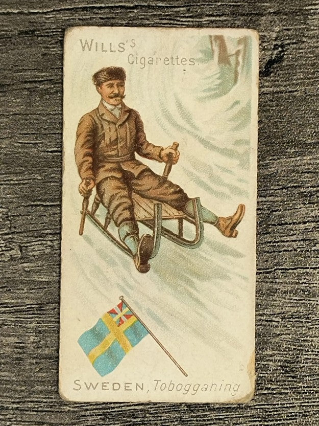 1901 Wills's Sports of All Nations #48 Tobogganing/Sweden (POOR)