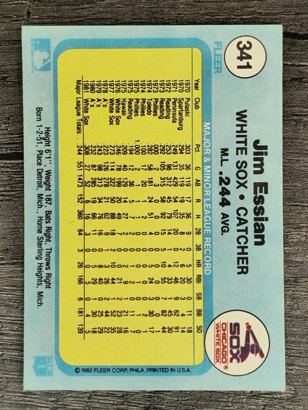 1982 Fleer #341 Jim Essian