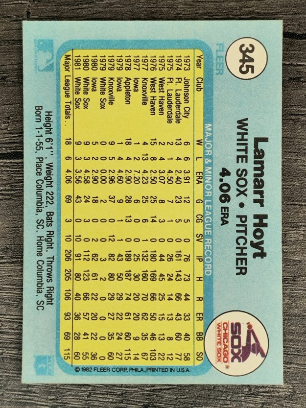 1982 Fleer #345 LaMarr Hoyt