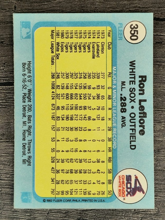 1982 Fleer #350 Ron LeFlore