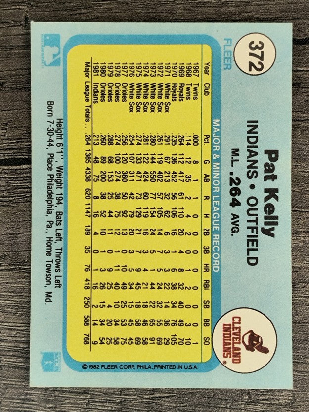1982 Fleer #372 Pat Kelly
