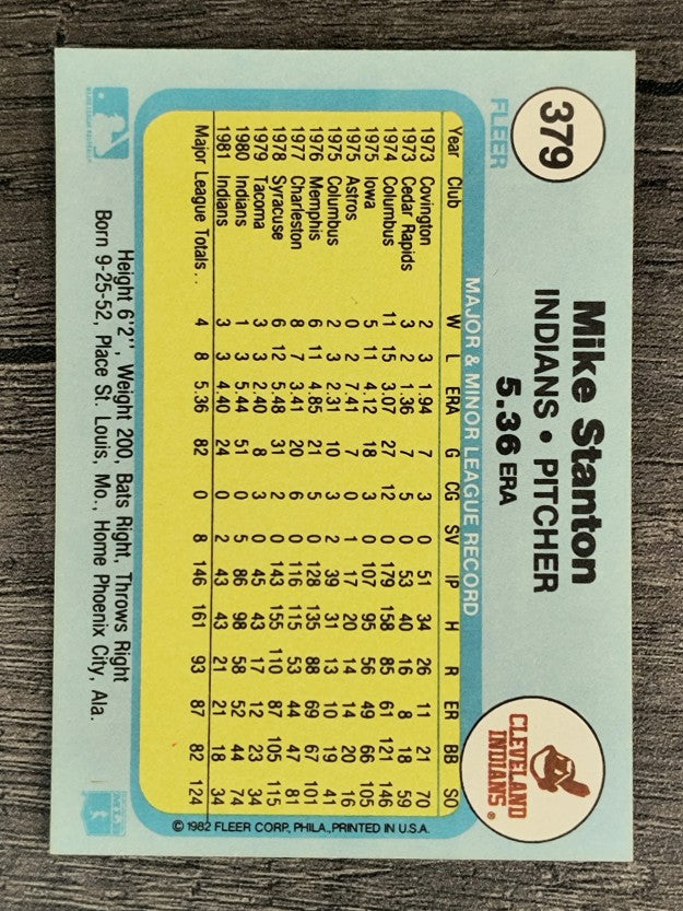 1982 Fleer #379 Mike Stanton