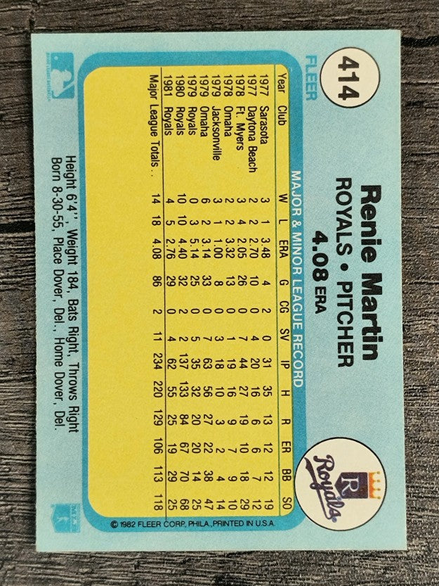 1982 Fleer #414 Renie Martin