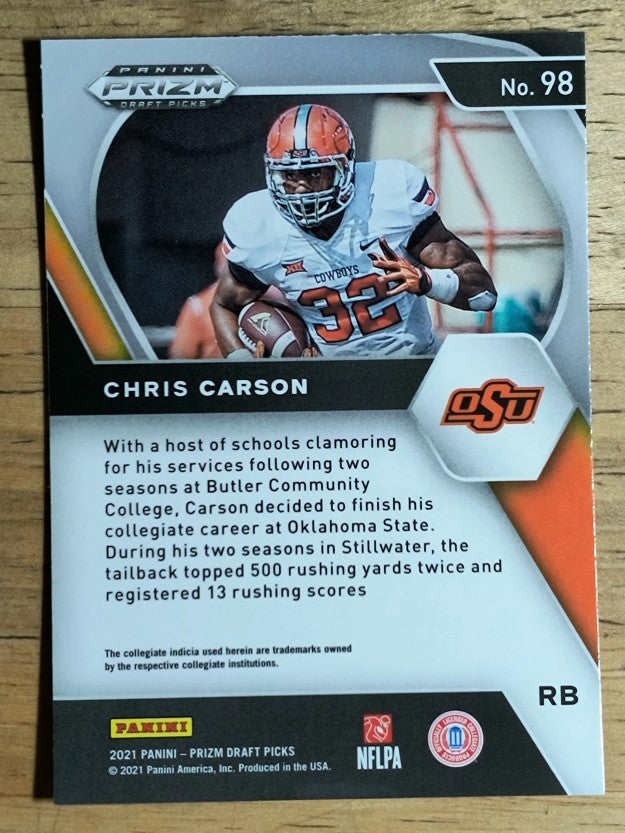 2021 Panini Prizm Draft Picks #98 Chris Carson