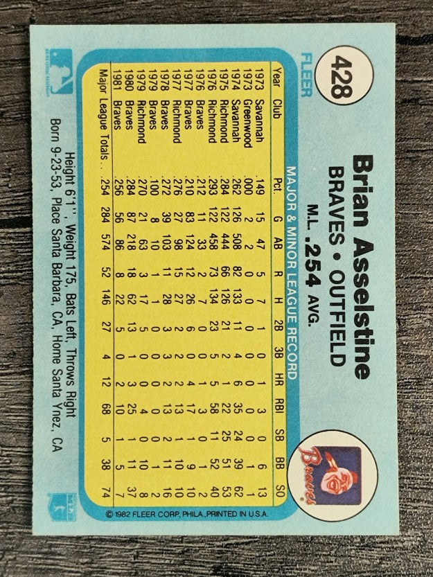 1982 Fleer #428 Brian Asselstine