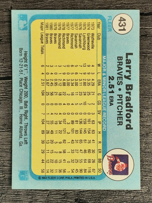 1982 Fleer #431 Larry Bradford