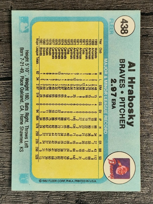 1982 Fleer #438C Al Hrabosky/Height 5'10