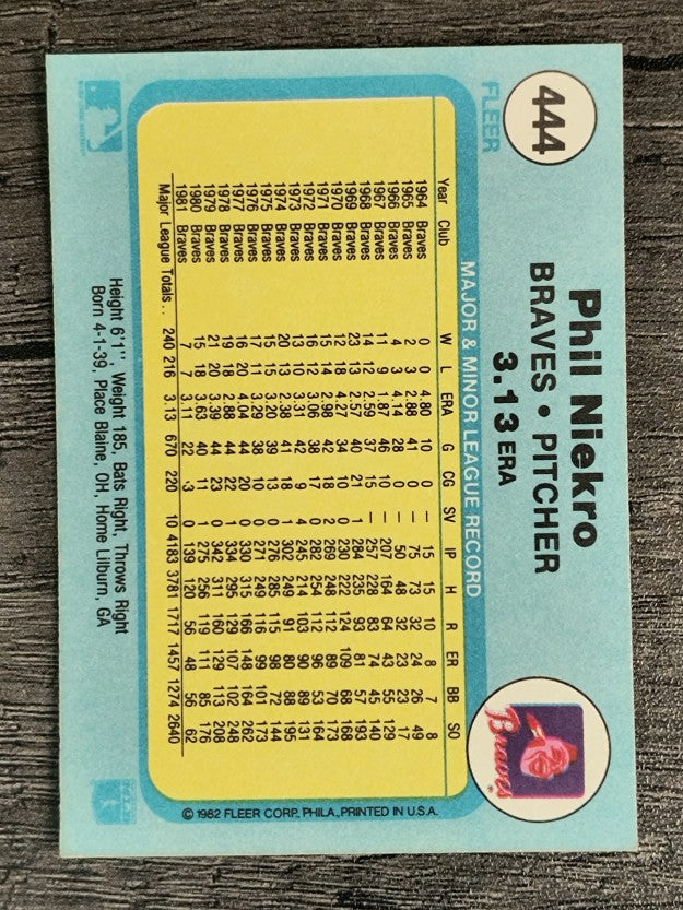 1982 Fleer #444 Phil Niekro