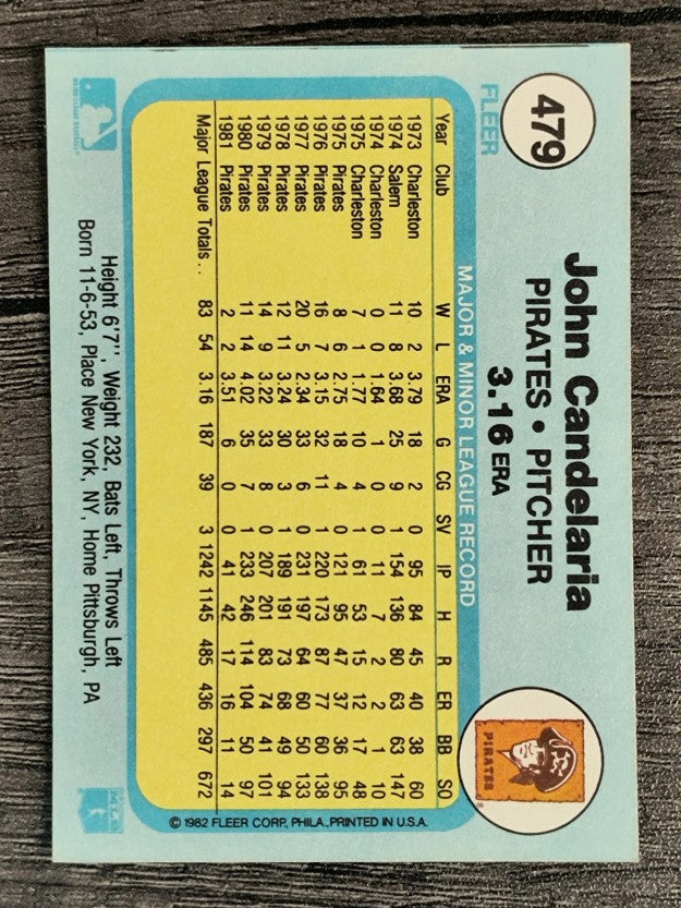 1982 Fleer #479 John Candelaria