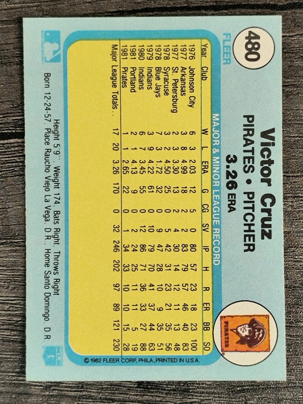 1982 Fleer #480 Victor Cruz