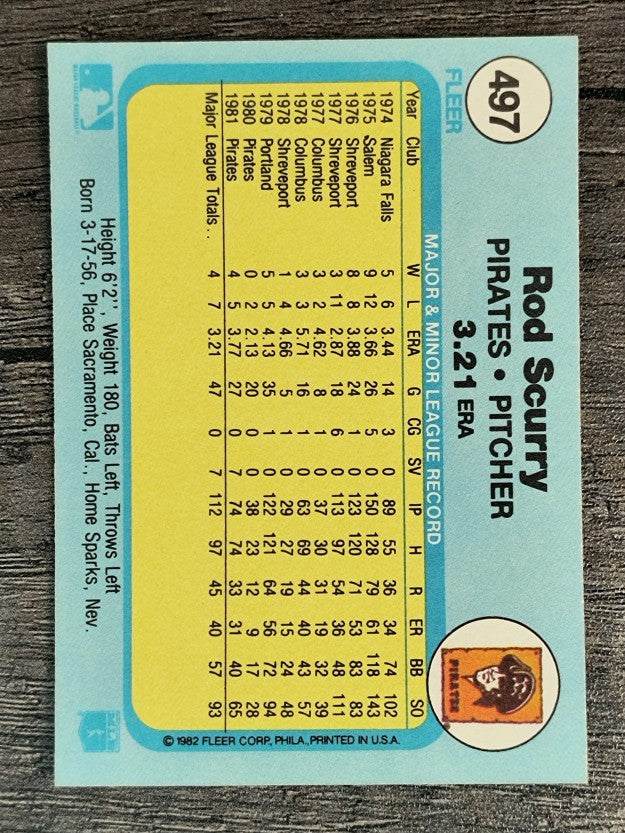 1982 Fleer #497 Rod Scurry