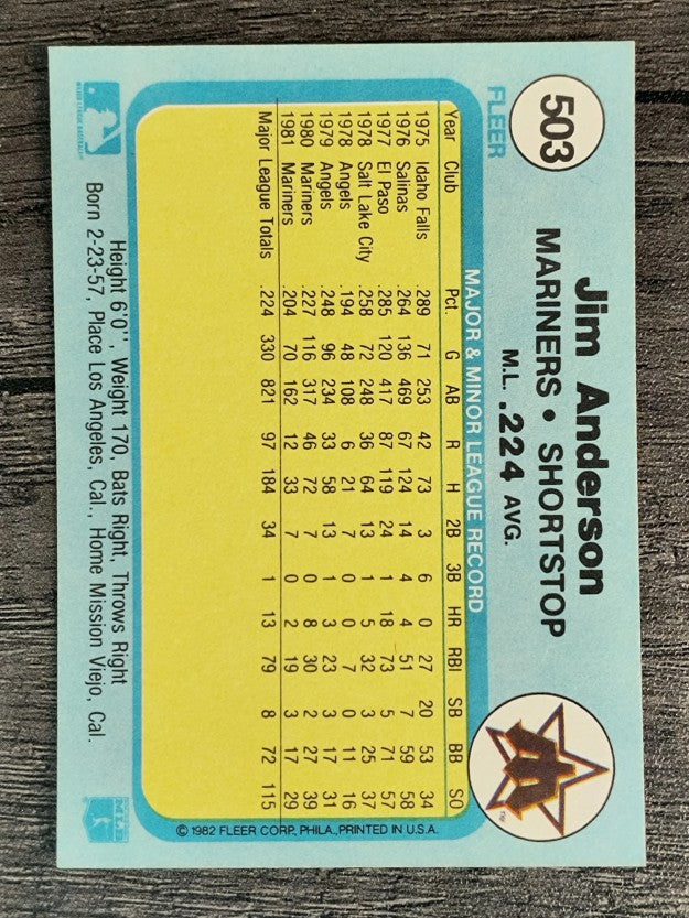 1982 Fleer #503 Jim Anderson