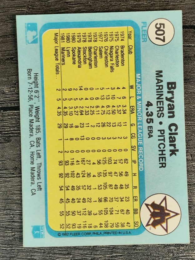 1982 Fleer #507 Bryan Clark RC